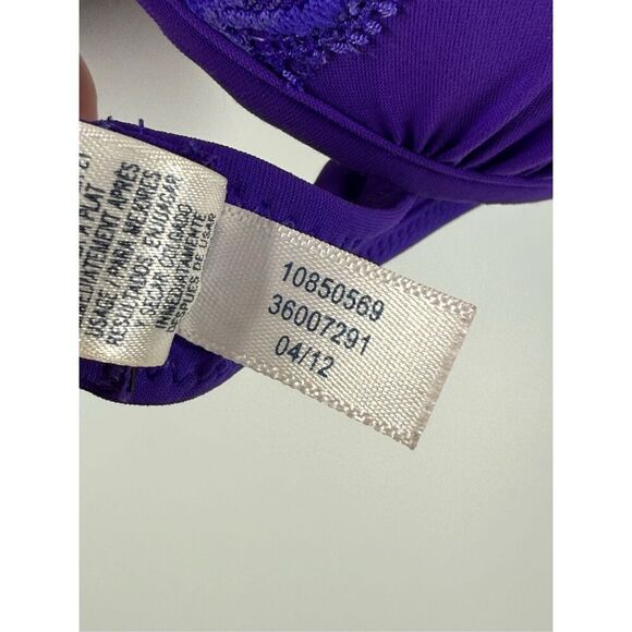 Vintage PINK 2012 purple Lace padded swim top size medium - Picture 8 of 11